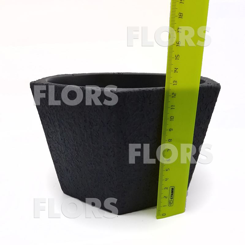Горшок керамика Шестигранник Л черный