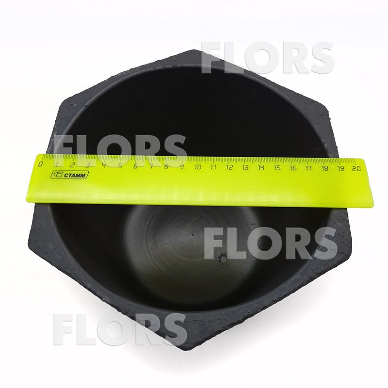 Горшок керамика Шестигранник Л черный