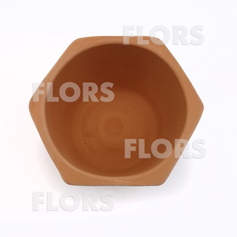 Горшок керамика Шестигранник Терракот