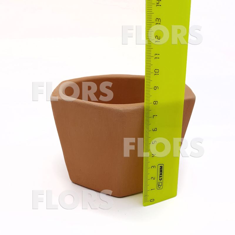 Горшок керамика Шестигранник Терракот