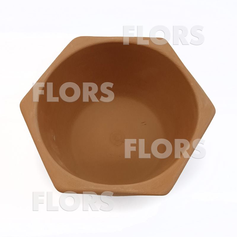 Горшок керамика Шестигранник Терракот