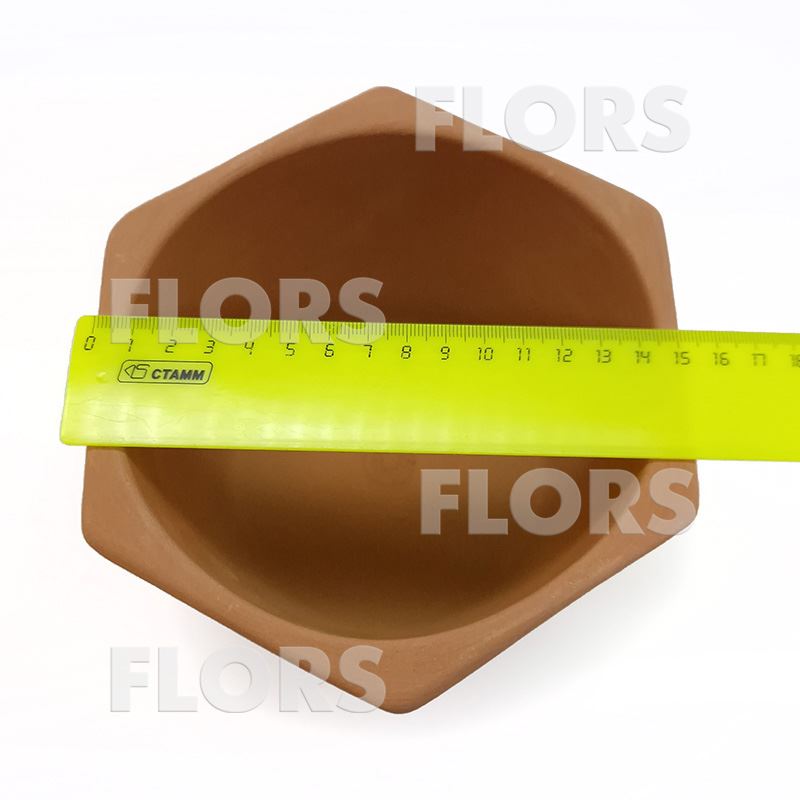 Горшок керамика Шестигранник Терракот