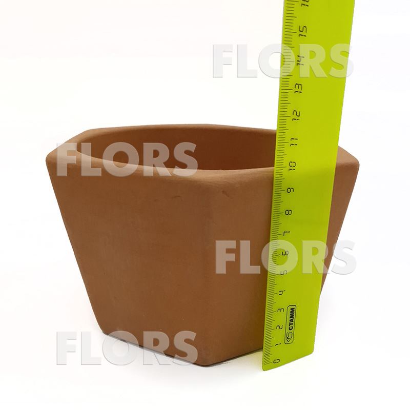 Горшок керамика Шестигранник Терракот