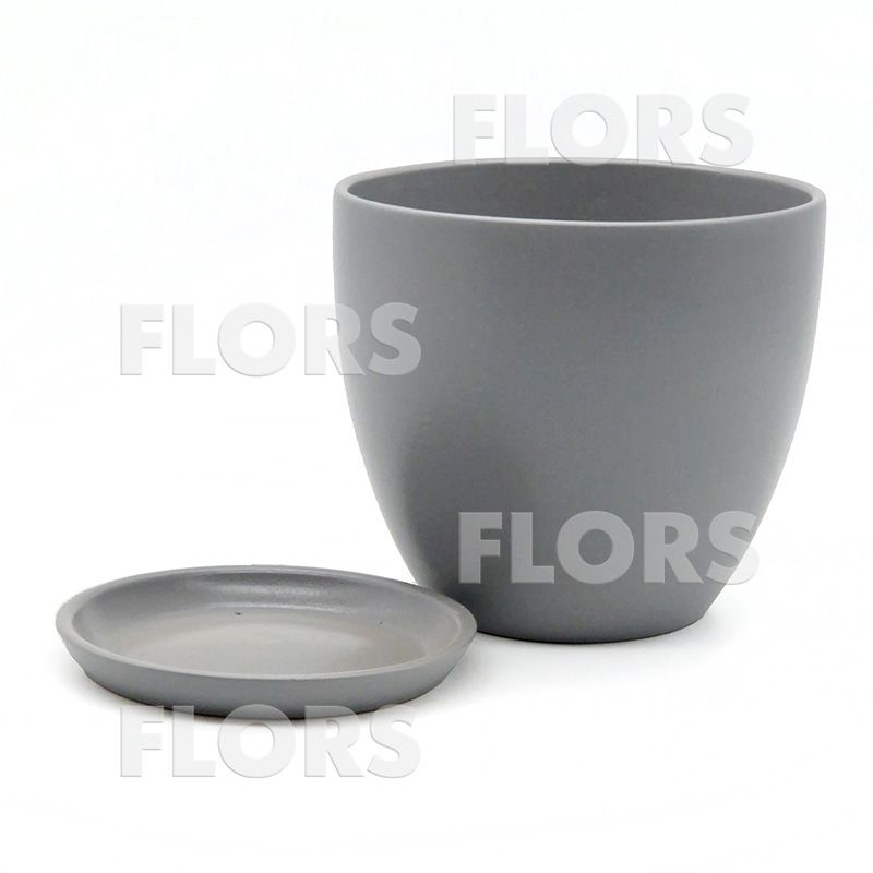 Горшок керамика Колор серый