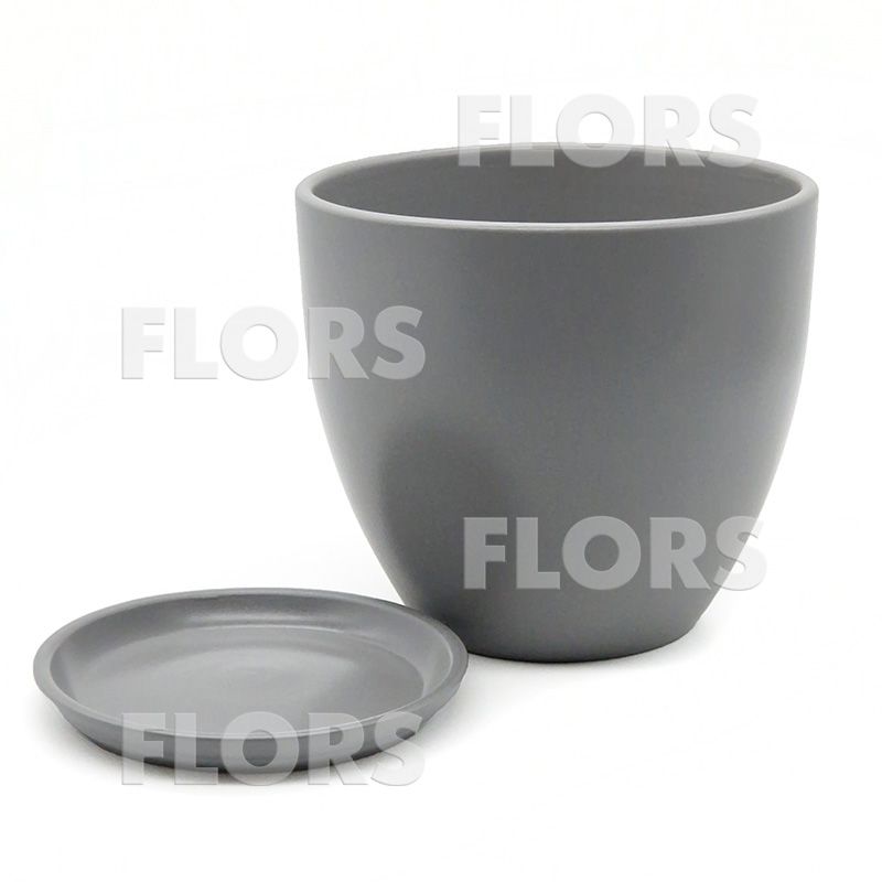 Горшок керамика Колор серый