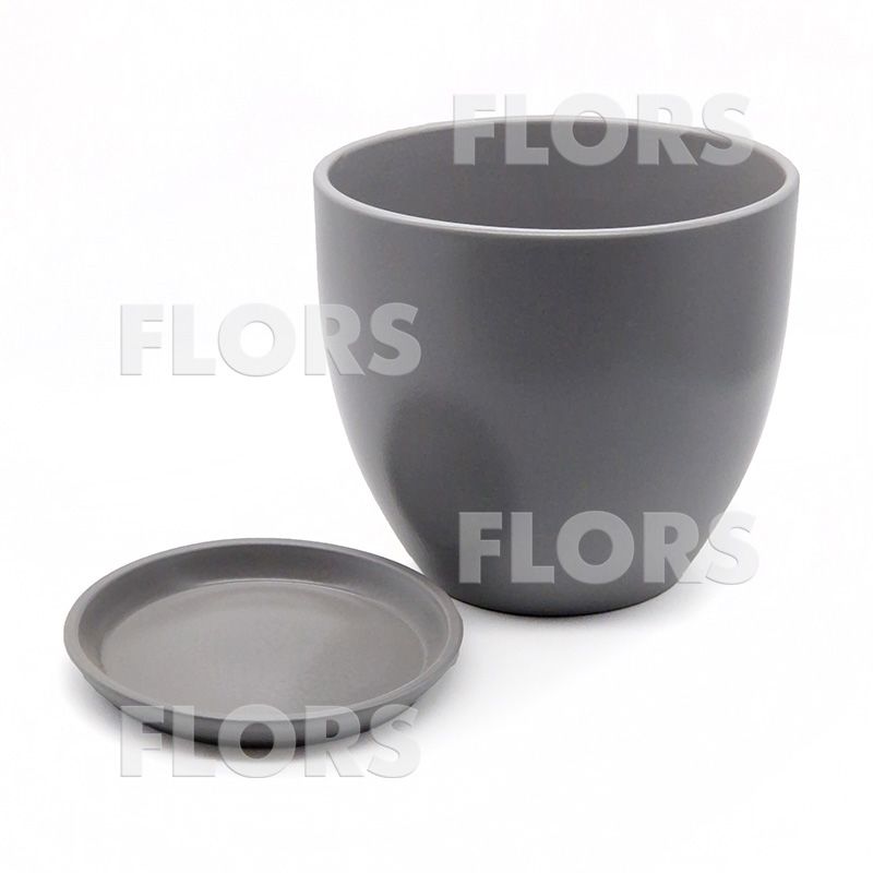 Горшок керамика Колор серый