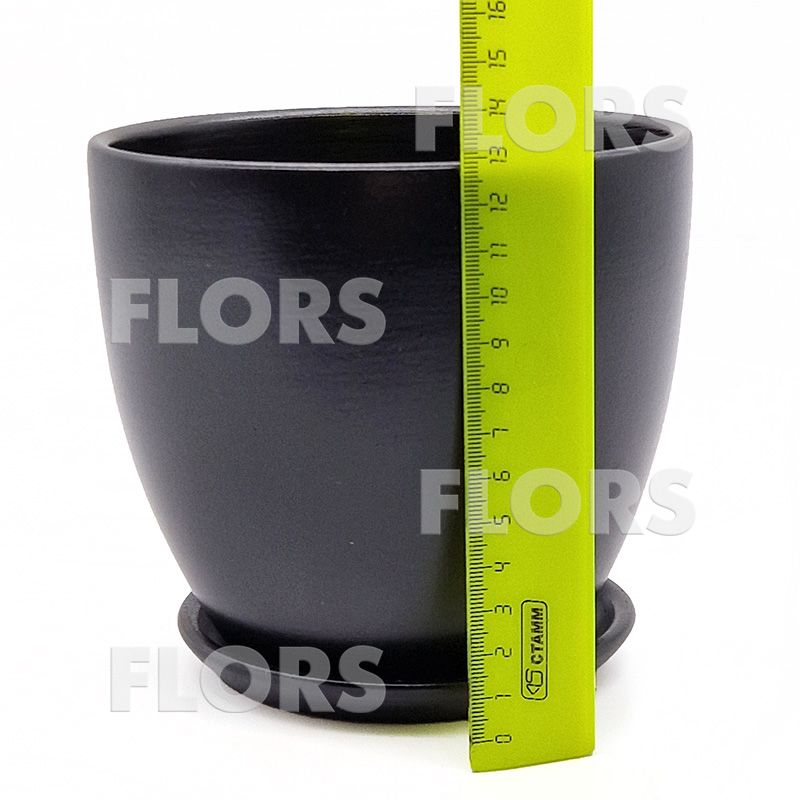 Горшок керамика Колор Черный