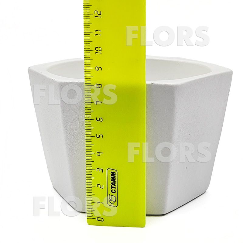 Горшок керамика Шестигранник Белый