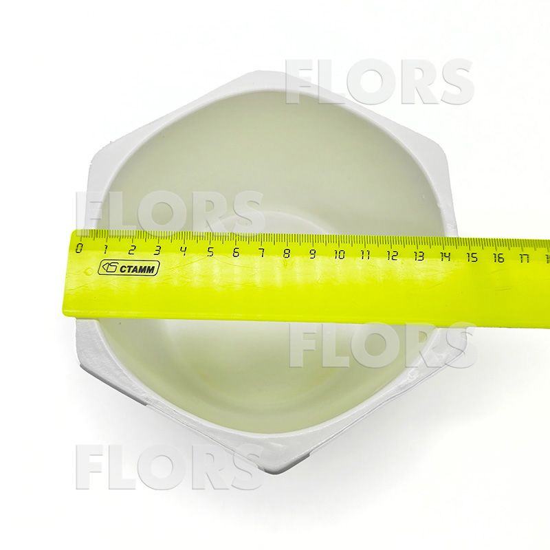 Горшок керамика Шестигранник Белый