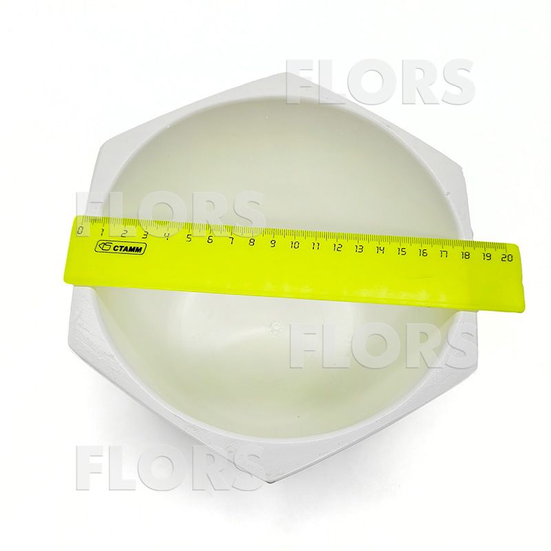 Горшок керамика Шестигранник Белый