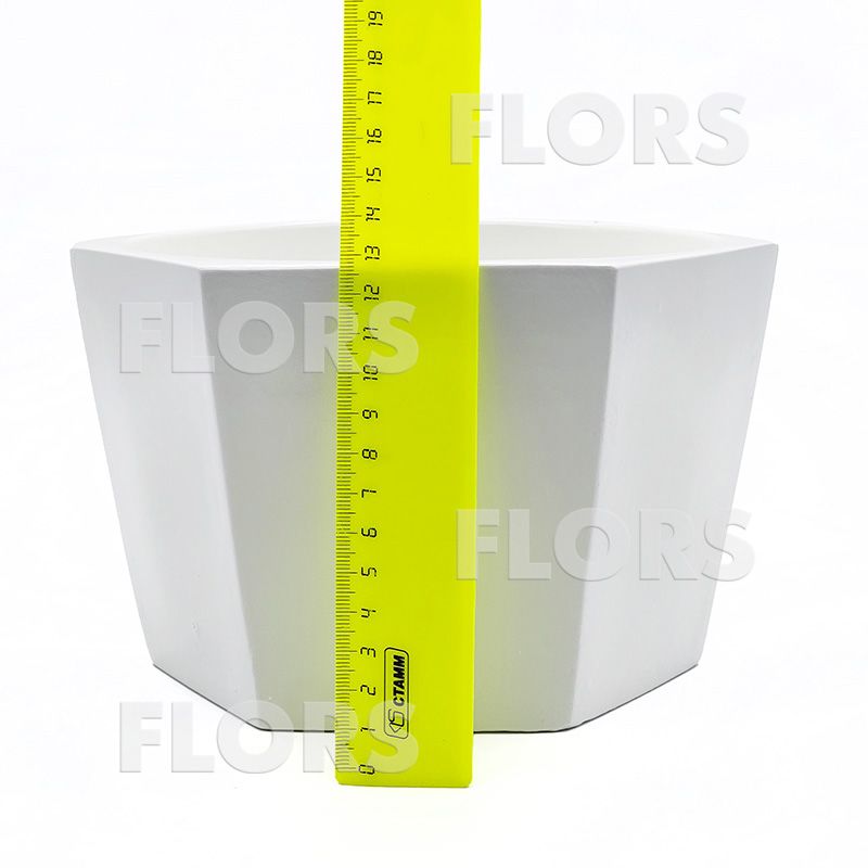 Горшок керамика Шестигранник Белый