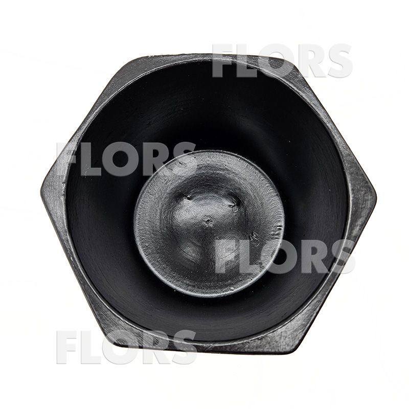 Кашпо керамика Шестигранник Черный