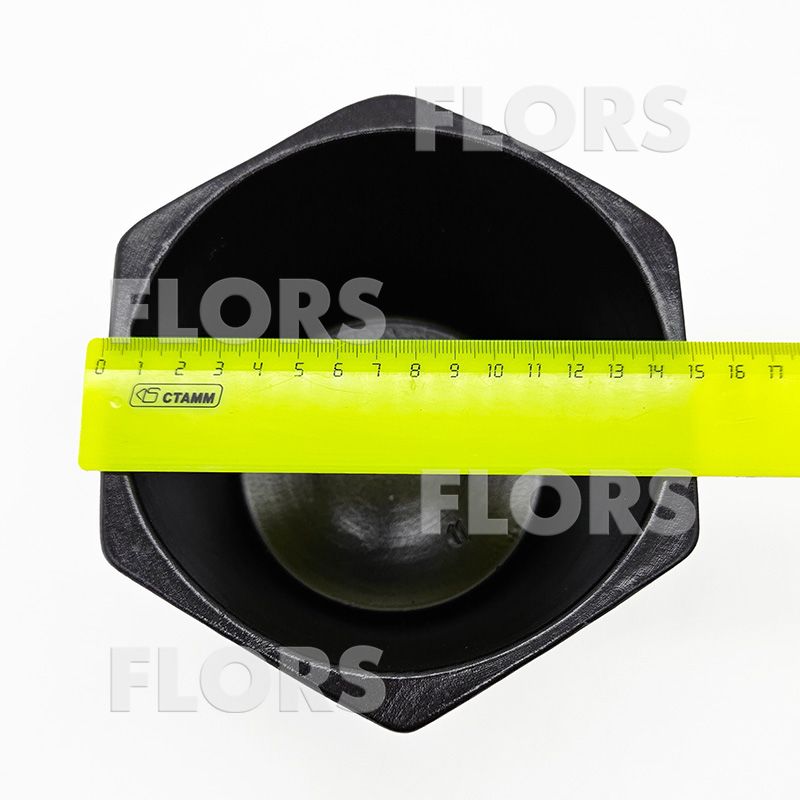 Кашпо керамика Шестигранник Черный