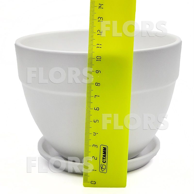 Горшок керамика Борт белый