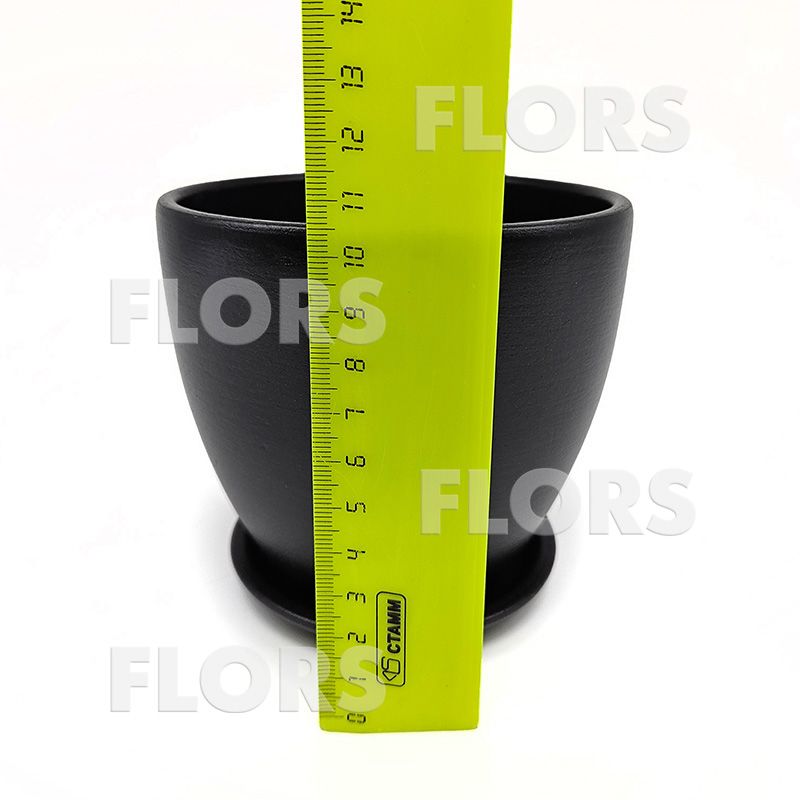 Горшок керамика Колор черный