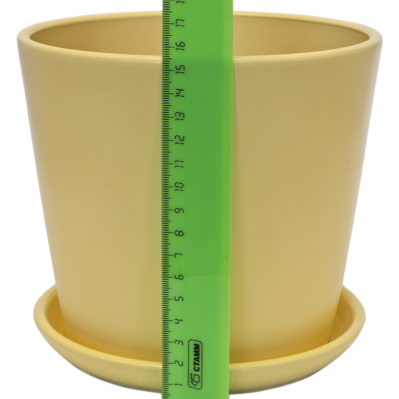 Горшок керамика Пирамида желтый