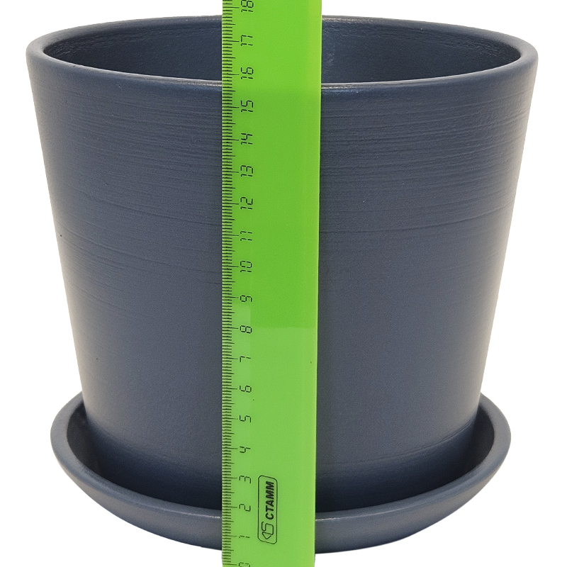 Горшок керамика Пирамида синий