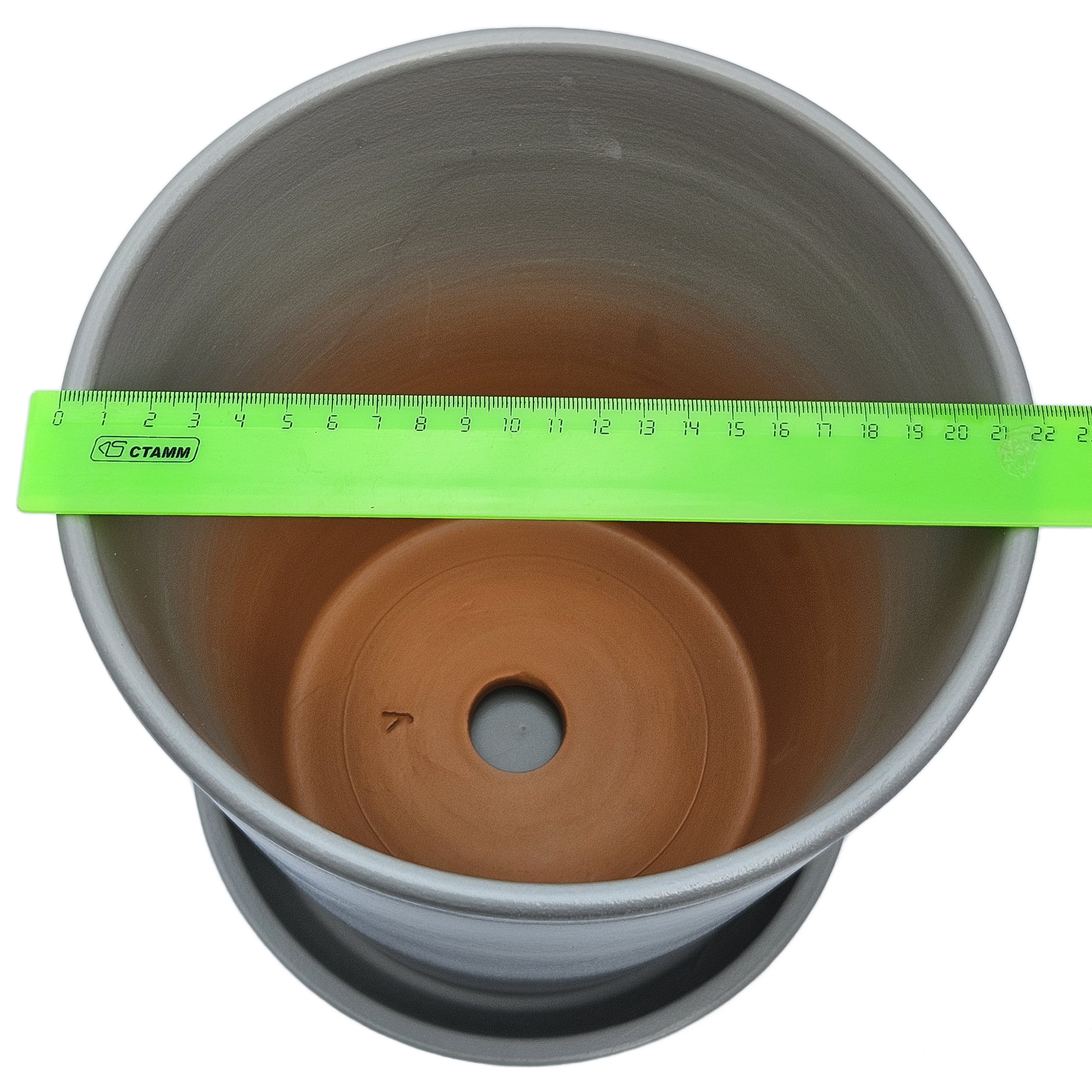 Горшок керамика Конус серый