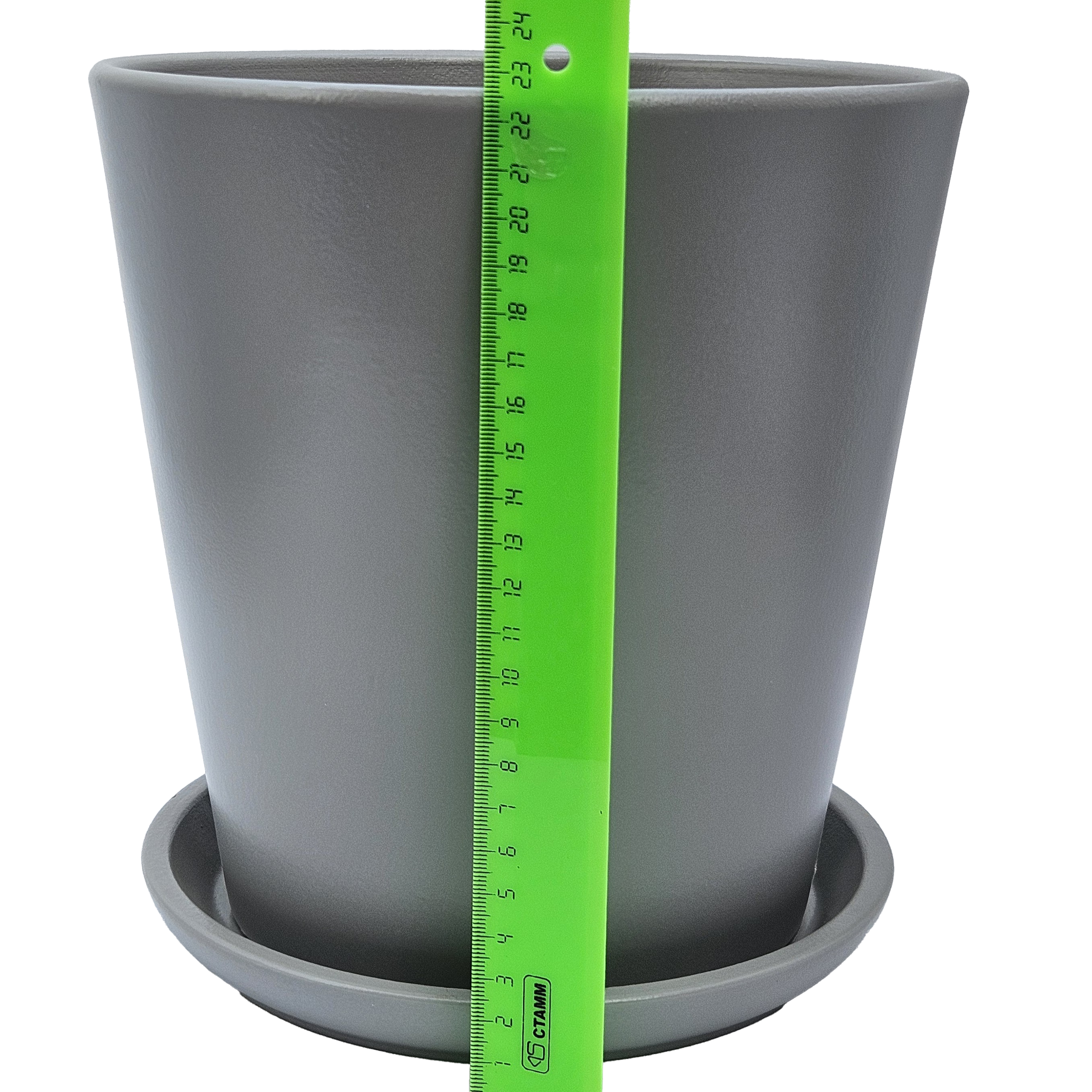 Горшок керамика Конус серый