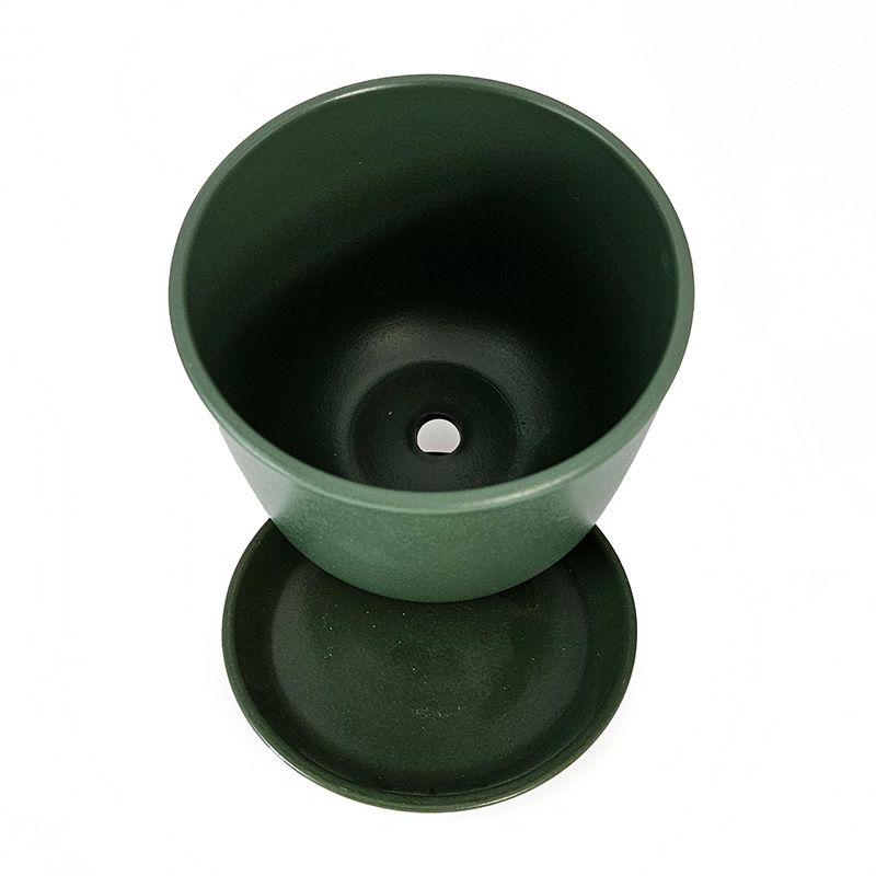 Горшок керамика Цилиндр зеленый