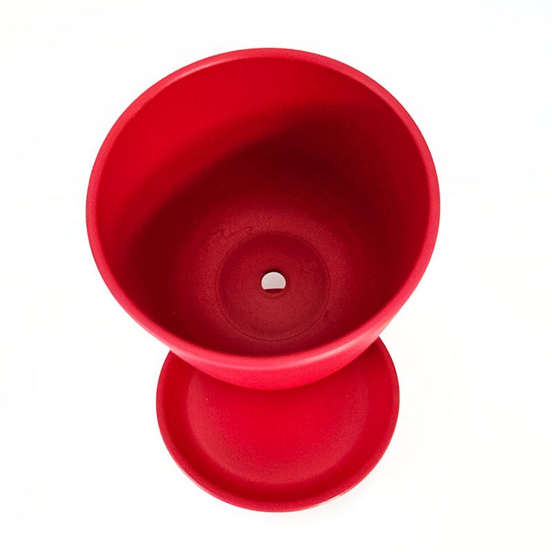 Горшок керамика Цилиндр малиновый