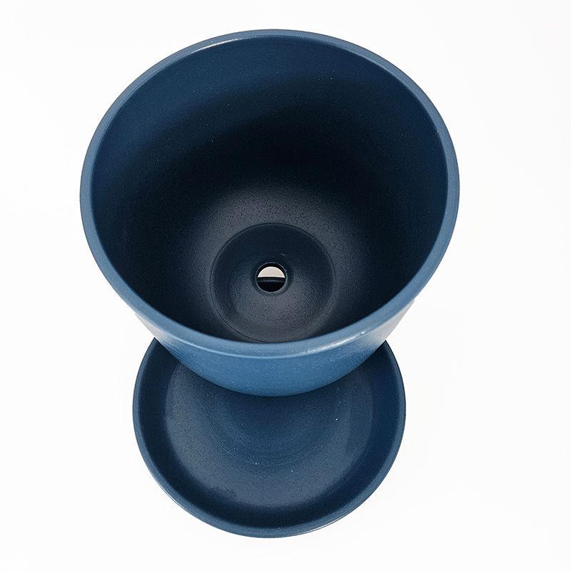 Горшок керамика Цилиндр синий