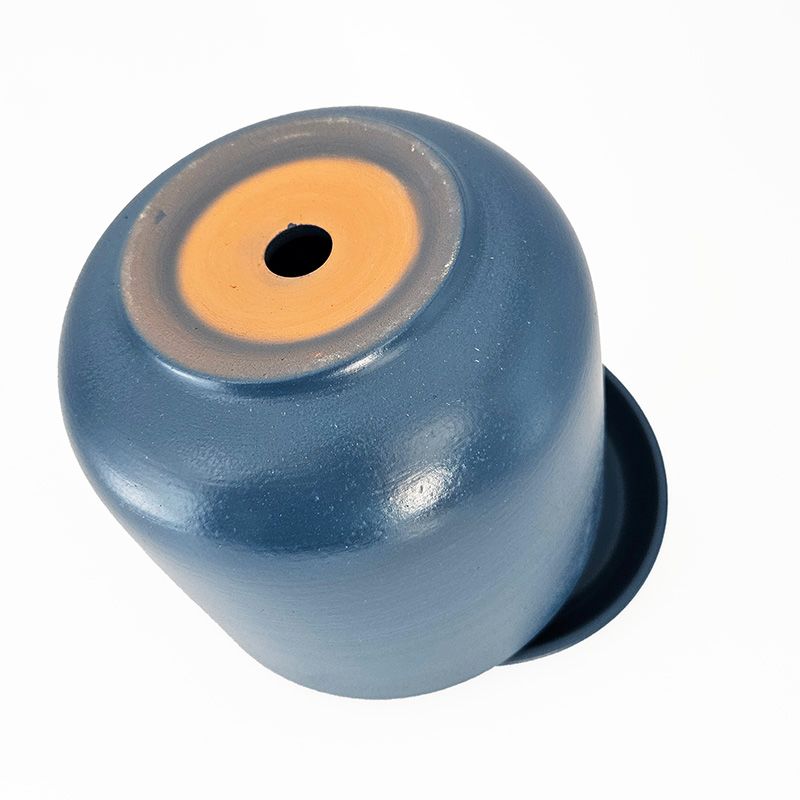 Горшок керамика Цилиндр синий